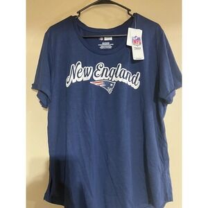 New England Patriots NFL‎ Team Apparel T-Shirt Graphic Tee Women's XXL NWOT